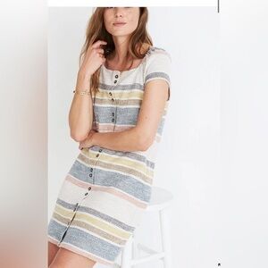 Madewell Texture & Thread striped dress. Size large.